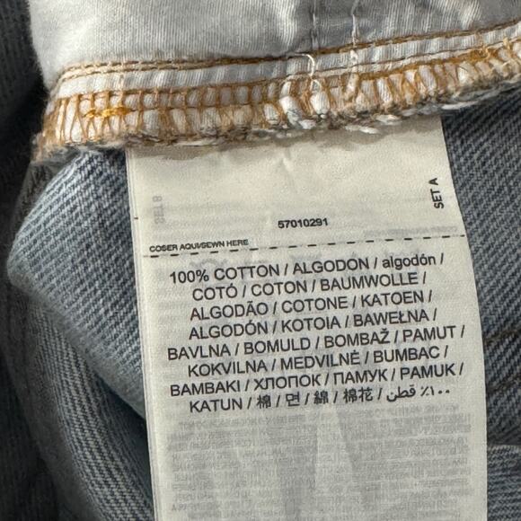 MNG SZ 8 Jeans Shorts High-Rise Zip-Fly Light Wash 5-Pocket Design Blue - Picture 5 of 7